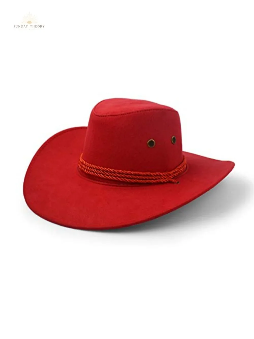 Faux Leather Suede Cowboy Hat with Chin Strap, Fishing Hiking Outdoor